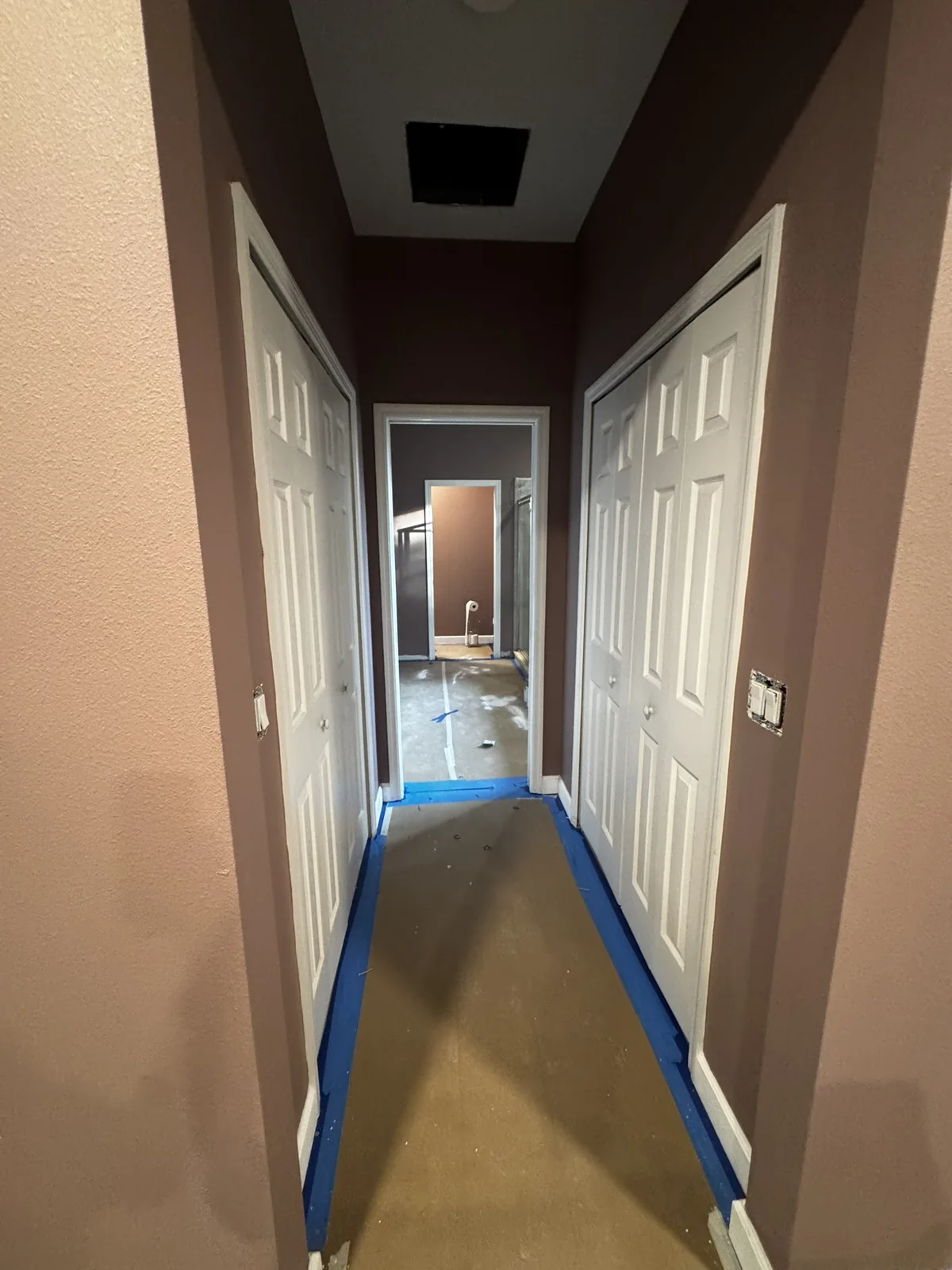 Hallway interior painting workspace
