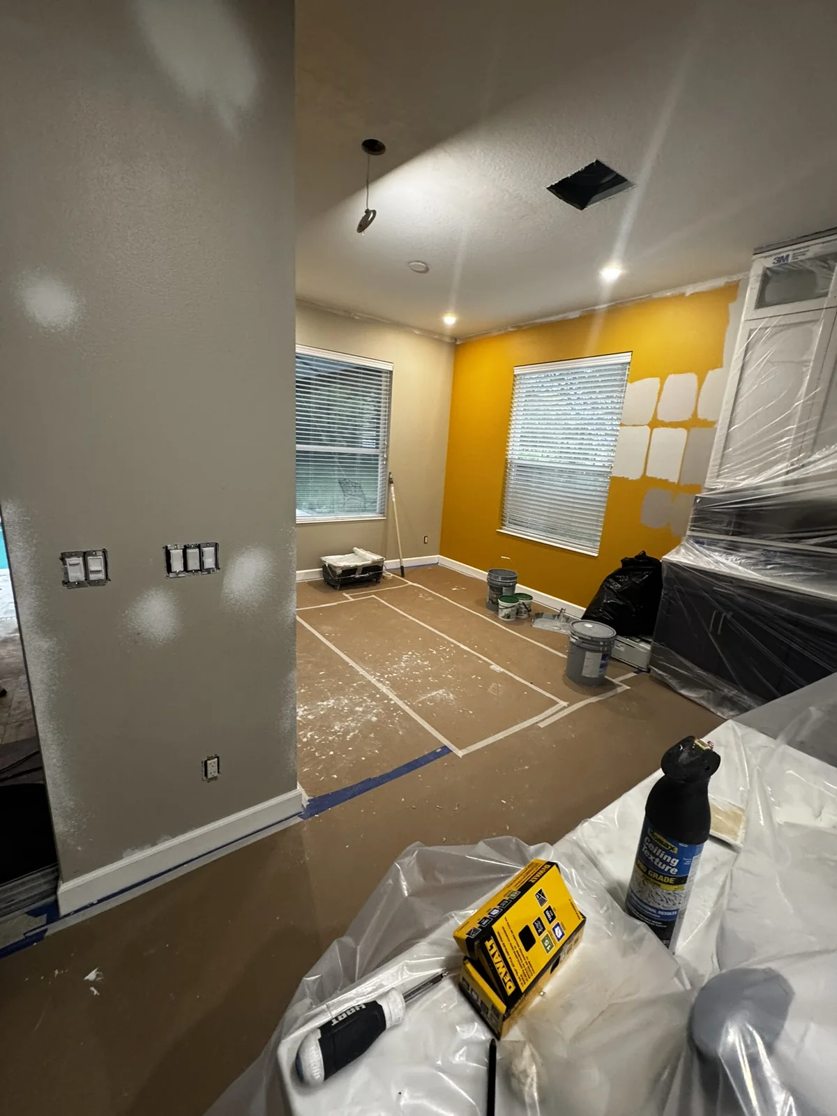 Protected living area during painting