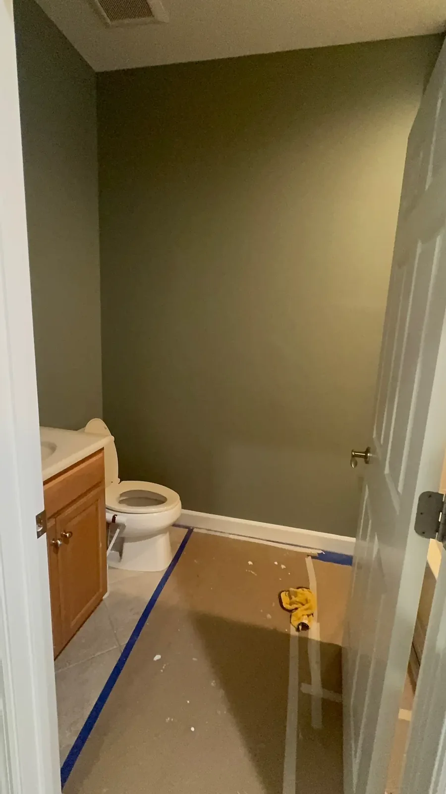 Bathroom interior painting workspace