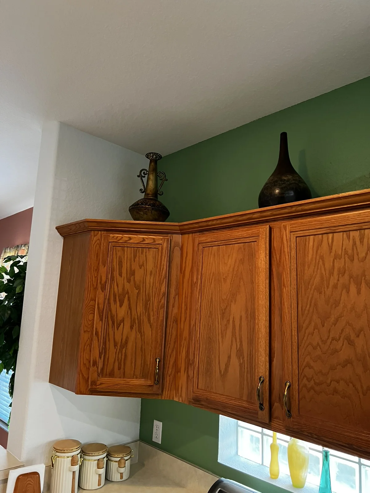 Wood kitchen cabinets before painting