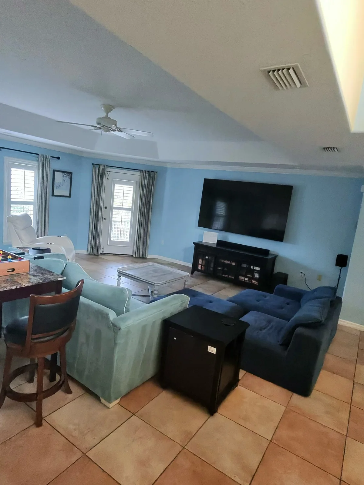 Finished painted living room
