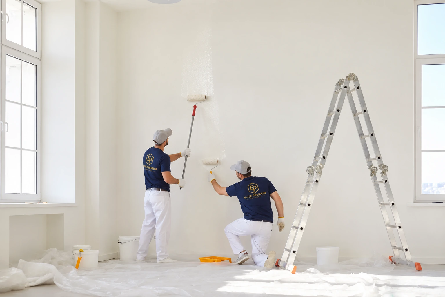 Elite Premium Painting team completing a light commercial interior project